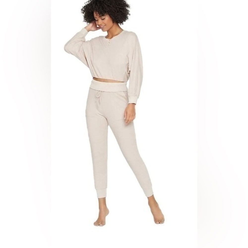 L* Space sleepin in pant oatmeal joggers pocket pants nwt small